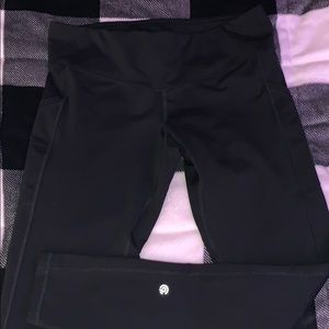 black leggings, work out material